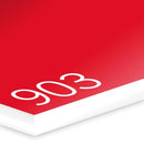 0.8mm Red (matt) on white LaserFLEX laser engraving laminate ref 903