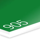 0.8mm Apple Green (matt) on white LaserFLEX laser engraving laminate ref 905