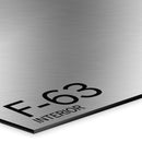 0.2mm Brushed silver on black LaserFOIL laser engraving laminate ref F63