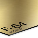 0.2mm Brushed gold on black LaserFOIL laser engraving laminate ref F64