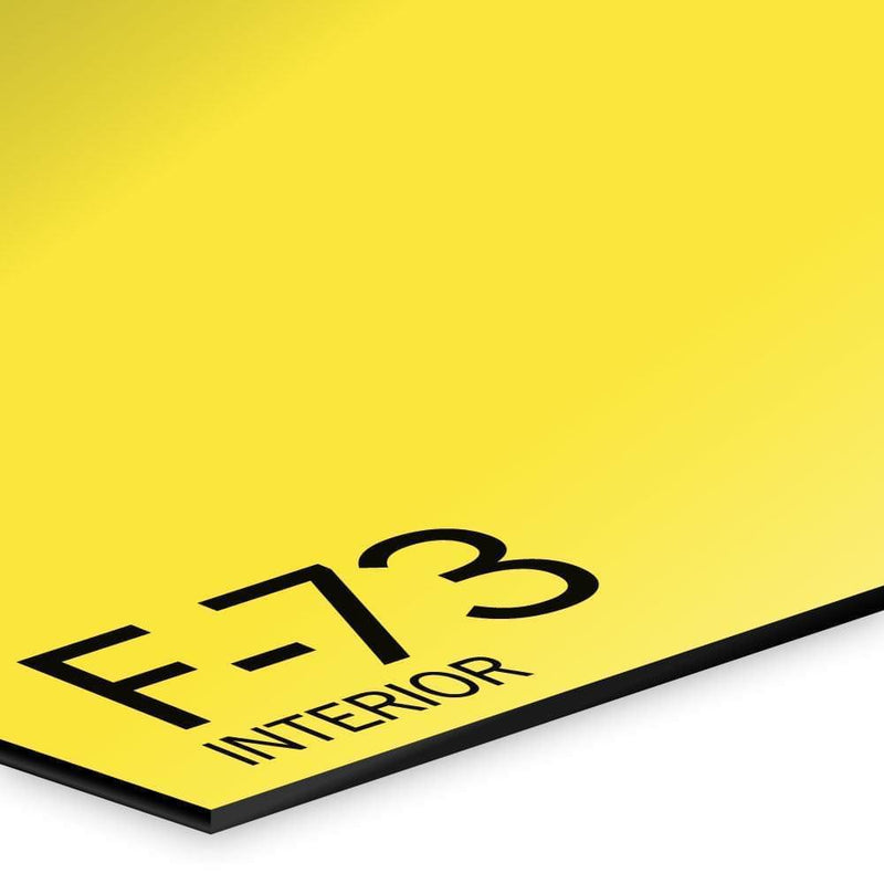 0.2mm Yellow (matt) on black LaserFOIL laser engraving laminate ref F73