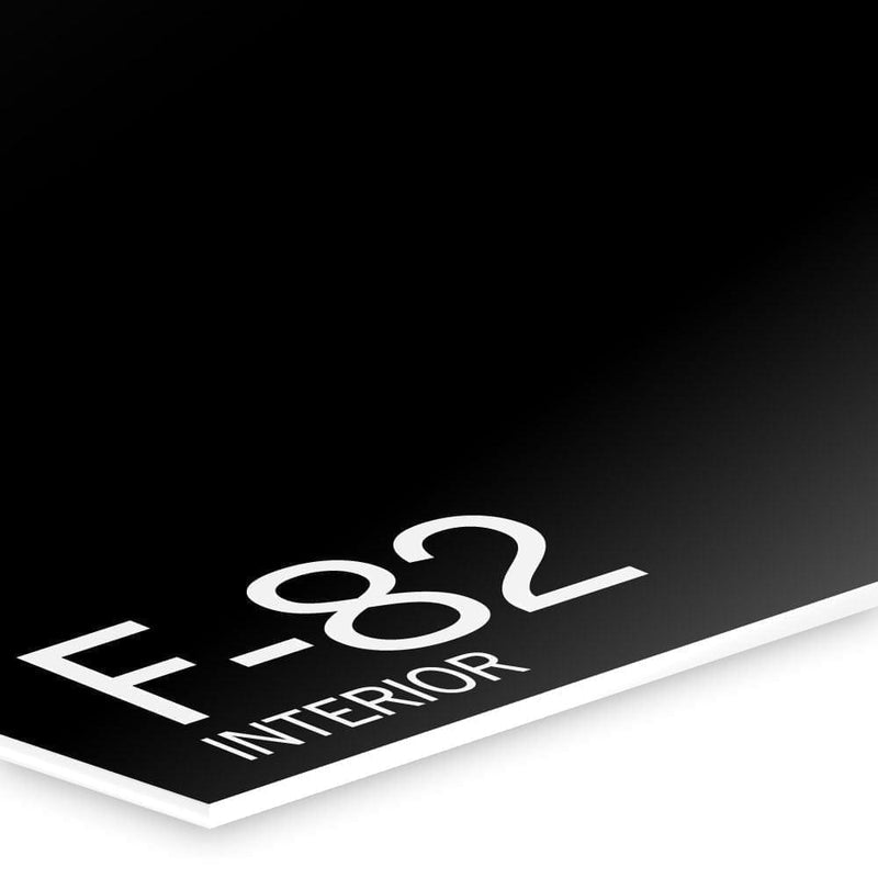 0.2mm Black (matt) on white LaserFOIL laser engraving laminate ref F82