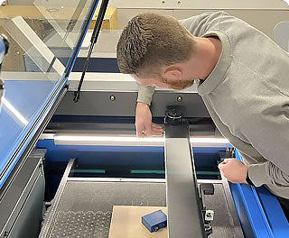 Hobarts engineer servicing a Universal laser cutter