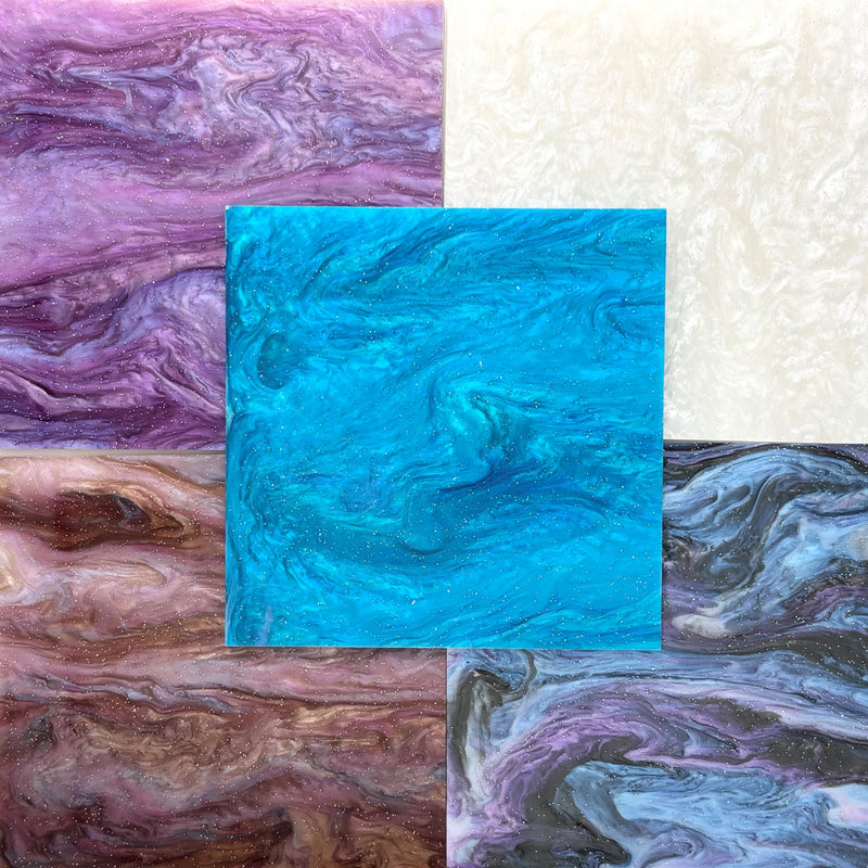 3mm Rainbow pack contains 5 sheets from our Galaxy range