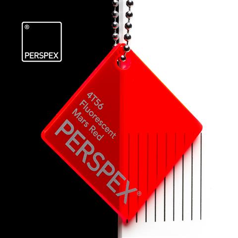 3.0mm Mars red Perspex® fluorescent
