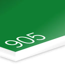 1.6mm/3.0mm Apple Green (matt) on white laser engraving laminate ref 905