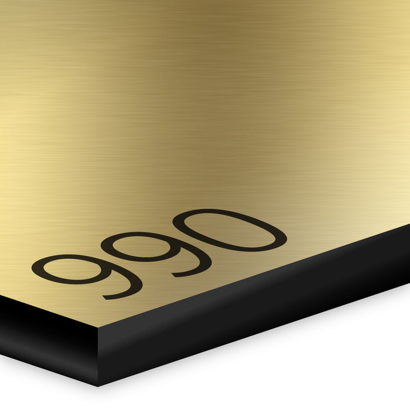 1.6mm Brushed gold (gloss) on black laser engraving laminate ref 990